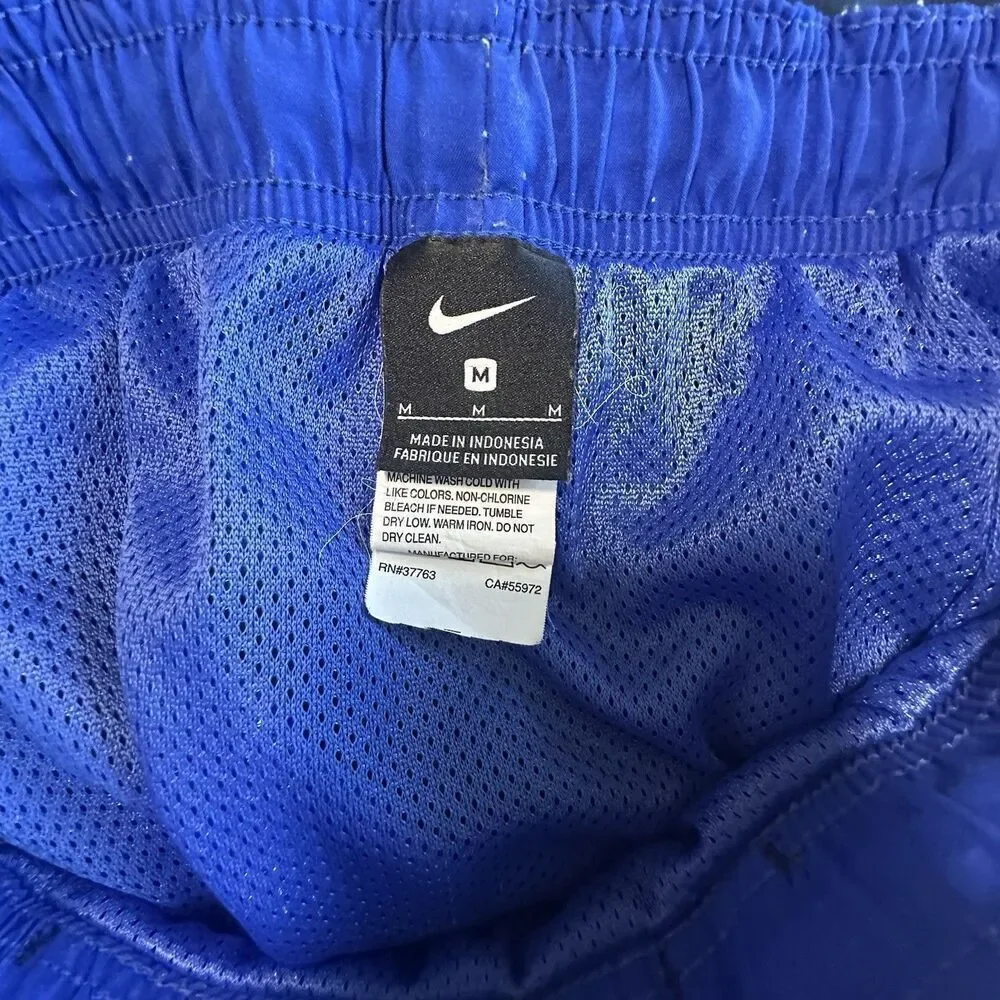 Nike Board Shorts Men's Large Swim Trunks Navy Blue Embroidery Mesh Y2K 00s